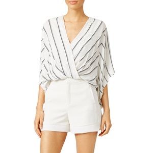 Free People Pinstripe Kimono Blouse
